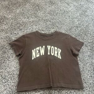PacSun Brown 'New York' Short Sleeve Tee